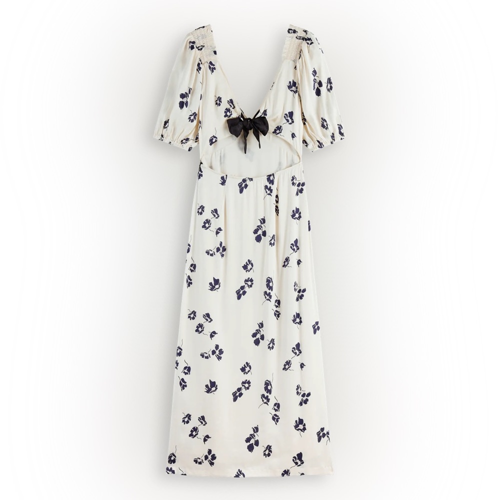SCOTCH & SODA V-NECK OPEN BACK MAXI DRESS - Picture 12 of 13